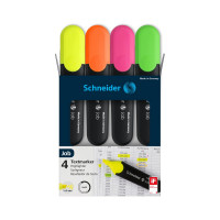 Набор текстовыделителей Schneider Job 4 цвета, 1-5 мм, прозрачный чехол 1500