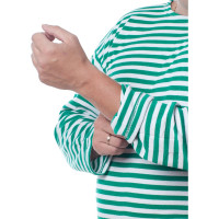 Плотная тельняшка с длинным рукавом БЕРТА 100% хлопок, зеленая полоса 700з-56-58