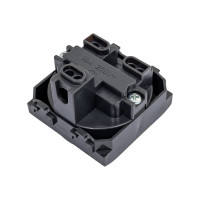 Электрическая розетка DKC без заземления, со шторками, черная, 2 модуля 77483N 24079