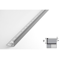 Профиль окантовочный L-образный алюминиевый ЛУКА 15 мм, 2,7 м, 5 шт, Серебро УТ000028089