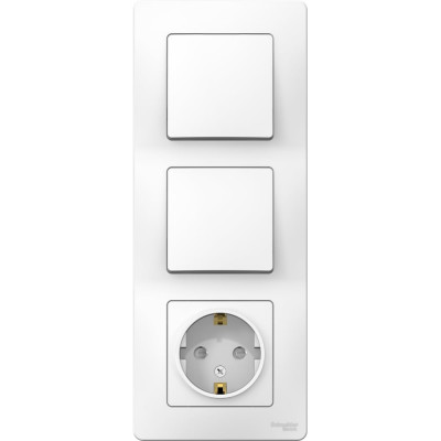 Розетка+выключатель Systeme Electric Blanca внутр Бел з/к шт 16А, 250В+выкл1кл.+выкл 1кл. SE BLNBS101101