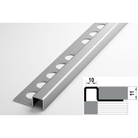 Профиль окантовочный под плитку ЛУКА (10 мм, 2,7 м, нержавеющая сталь) УТ000039171