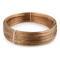 Акустический кабель Cablexpert, 2x0.5мм2, медь, 10м, прозрачный с зел.пол., бухта, CC-TC2x0,5-15M