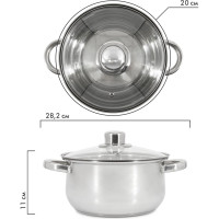 Кастрюля Pomi d'Oro с крышкой 20 см, 3 л P595725 Laura