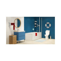 Стальная ванна ВИЗ ANTIKA 170x70x40 см, с опорной подставкой, с рантом, белая орхидея A-70001