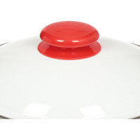 Эмалированная кастрюля Сибирские товары Калина красная цилиндрическая, 2.0 л, с ободком, белая ПД2068