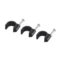 Круглая пластиковая скоба TDM ELECTRIC 10 мм, черная, 50 шт. SQ0514-0045