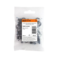 Круглая пластиковая скоба TDM ELECTRIC 10 мм, черная, 50 шт. SQ0514-0045