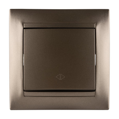 Перекрестный выключатель 1-клавишный 10А бронза серия "Лама" TDM ELECTRIC SQ1815-0736