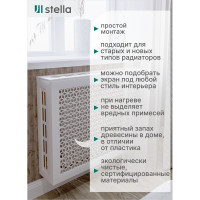 Экран на батарею отопления STELLA МДФ 90x60 см., Илона белый ЦБ-00005421