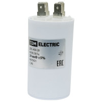 Конденсатор TDM ELECTRIC ДПС, 450В, 20мкФ, 5проц., плоский разъем, SQ0739-0020