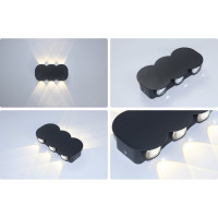 Садово-парковый светильник Apeyron светодиод, декоративный, настенный, 6Вт, 450Лм, 3000К, IP54 черный 31-05