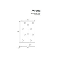 Врезная петля AVERS 100х75х2,5-B4-G 30114