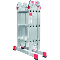 Профессиональная алюминиевая лестница-трансформер Новая Высота, ширина 400 мм, 2K башмаки, NV3320 4x3 3320403