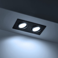 Встраиваемый потолочный светильник RITTER Artin, 2хGU5.3, 175х94х25мм, алюминий, черный 51426 8