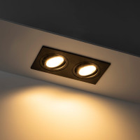 Встраиваемый потолочный светильник RITTER Artin, 2хGU5.3, 175х94х25мм, алюминий, черный 51426 8