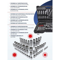 Набор инструментов Forsage 216пр. 1/4", 3/8", 1/2" 6гр. 4-32мм F-38841/Premium/(16625)
