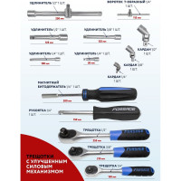 Набор инструментов Forsage 216пр. 1/4", 3/8", 1/2" 6гр. 4-32мм F-38841/Premium/(16625)