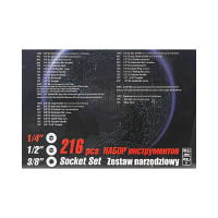 Набор инструментов Forsage 216пр. 1/4", 3/8", 1/2" 6гр. 4-32мм F-38841/Premium/(16625)