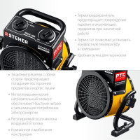 Электрическая тепловая пушка STEHER 2 кВт, МКН SEK-3R