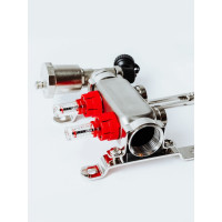 Коллекторная группа с расходомерами Grosetto 1"x3/4" 2 выхода, нержавеющая сталь, 10 бар 2042989 Gr-2 AVR