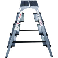 Двухсторонняя алюминиевая стремянка Новая Высота 2х4 ступени 1127204