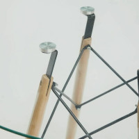 Стол Tetchair CINDY GLASS mod.80GLASS металл, стекло, D80x75 см, прозрачный 13068