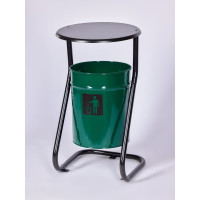 Урна уличная ПРОФМЕТСТИЛЬ металлическая, зеленая, с крышкой, с креплением в асфальт 639