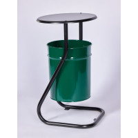 Урна уличная ПРОФМЕТСТИЛЬ металлическая, зеленая, с крышкой, с креплением в асфальт 639