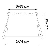 Встраиваемый светодиодный светильник NOVOTECH LED, 6W, TRAN 358897