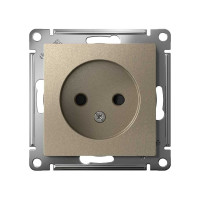 Механизм розетки 1-м Systeme Electric (Schneider Electric) ATLAS DESIGN, без заземления, защитные шторки, 16 А, шампань, арт. ATN000549