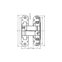 Скрытая петля для компланарных дверей MORELLI HH-18 SC, цвет - матовый хром 9011534