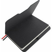 Блокнот BRAUBERG А5, 162x218мм, NOTE, под кожу, софт-тач, с резинкой, 80л, клетка, черный 113437