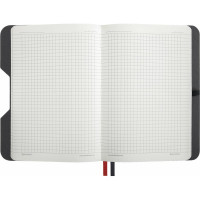 Блокнот BRAUBERG А5, 162x218мм, NOTE, под кожу, софт-тач, с резинкой, 80л, клетка, черный 113437
