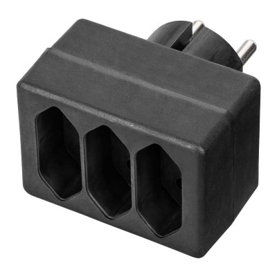 Блок на 3 гнезда TDM ELECTRIC 2П 2,5 А 250 B под плоскую вилку черный SQ1806-0305