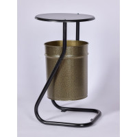 Урна уличная ПРОФМЕТСТИЛЬ металлическая, бронза, с крышкой, с креплением в асфальт 646