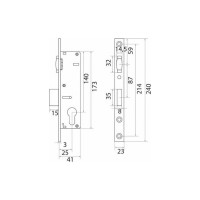 Врезной замок Trodos 155-25 CP хром 202154