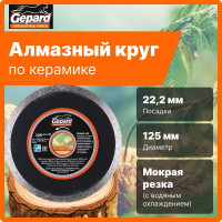 Круг алмазный сплошной по керамике 125x22 мм Gepard GP0803-125