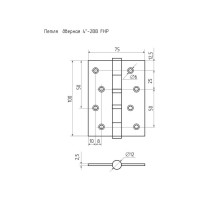 Универсальные дверные петли НОРА-М 4"-2ВВ 100x75x2,5 графит, 2 шт. 18540