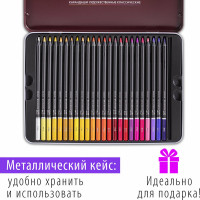 Художественные цветные карандаши BRAUBERG ART PREMIERE набор 48 цветов, 4 мм, металлический кейс 181694