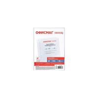 Перфорированные папки-файлы ОФИСМАГ А4, комплект 100 шт, матовые, 30 мкм 222095