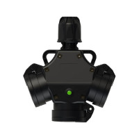 Тройник PCE из твердой резины 16A 250V 2P+E IP44 с подпружиненными крышками и индикацией 253642-sxs