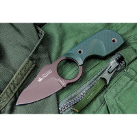 Туристический нож Kizlyar Supreme Amigo X сталь D2 Grey, Titanium, рукоять из зеленого G10 4650065056113