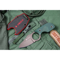 Туристический нож Kizlyar Supreme Amigo X сталь D2 Grey, Titanium, рукоять из зеленого G10 4650065056113