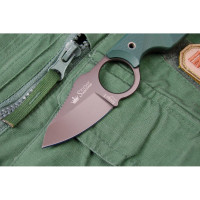 Туристический нож Kizlyar Supreme Amigo X сталь D2 Grey, Titanium, рукоять из зеленого G10 4650065056113