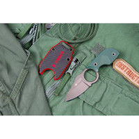 Туристический нож Kizlyar Supreme Amigo X сталь D2 Grey, Titanium, рукоять из зеленого G10 4650065056113