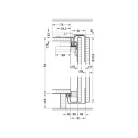 Комплект фурнитуры Hafele Slido F-Line41 35A 3 двери, нижний профиль под крышку 402.36.003