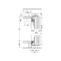 Комплект фурнитуры Hafele Slido F-Line41 35A 3 двери, нижний профиль в торец 402.36.001