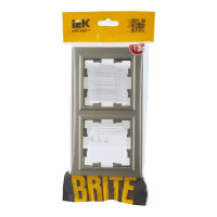 2-местная рамка IEK Brite ip44 ру-2-брш-44 шампань BR-M22-44-K37