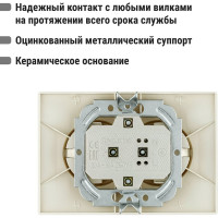 Двойная розетка, слоновая кость 2П+З 16А 250В TDM ELECTRIC Таймыр SQ1814-0114